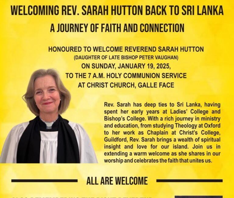 Welcoming Rev. Sarah Hutton to Sri Lanka – Holy Communion Service – English